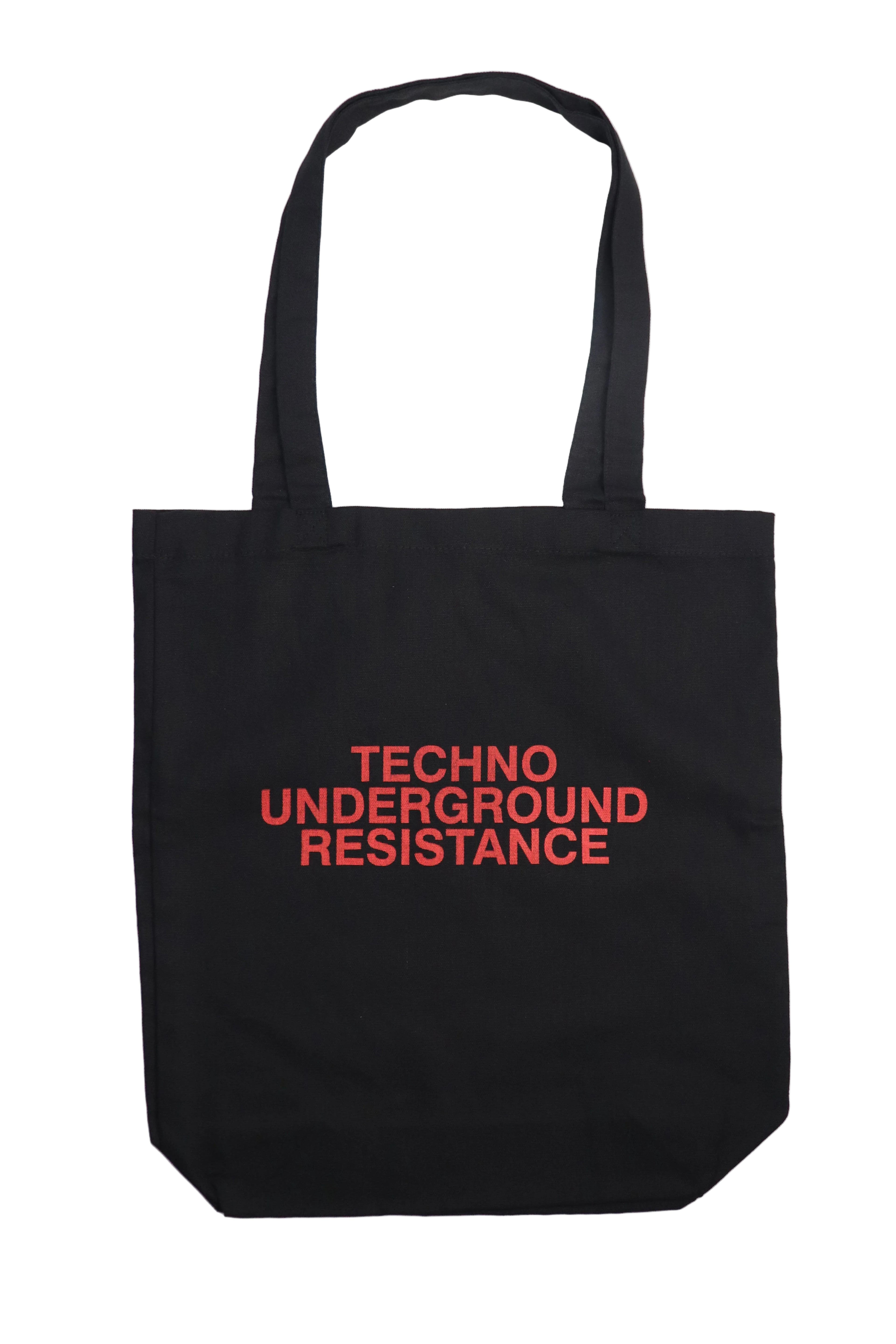 TECHNO UNDERGROUND RESISTANCE BLACK TOTE BAG