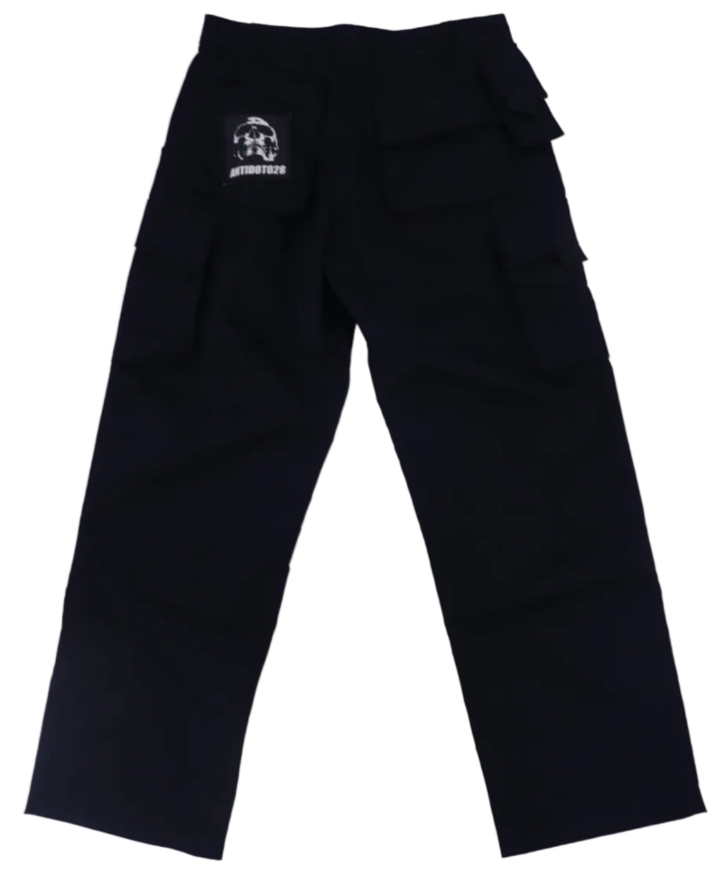 BLACK PATCHED CARGO PANTS