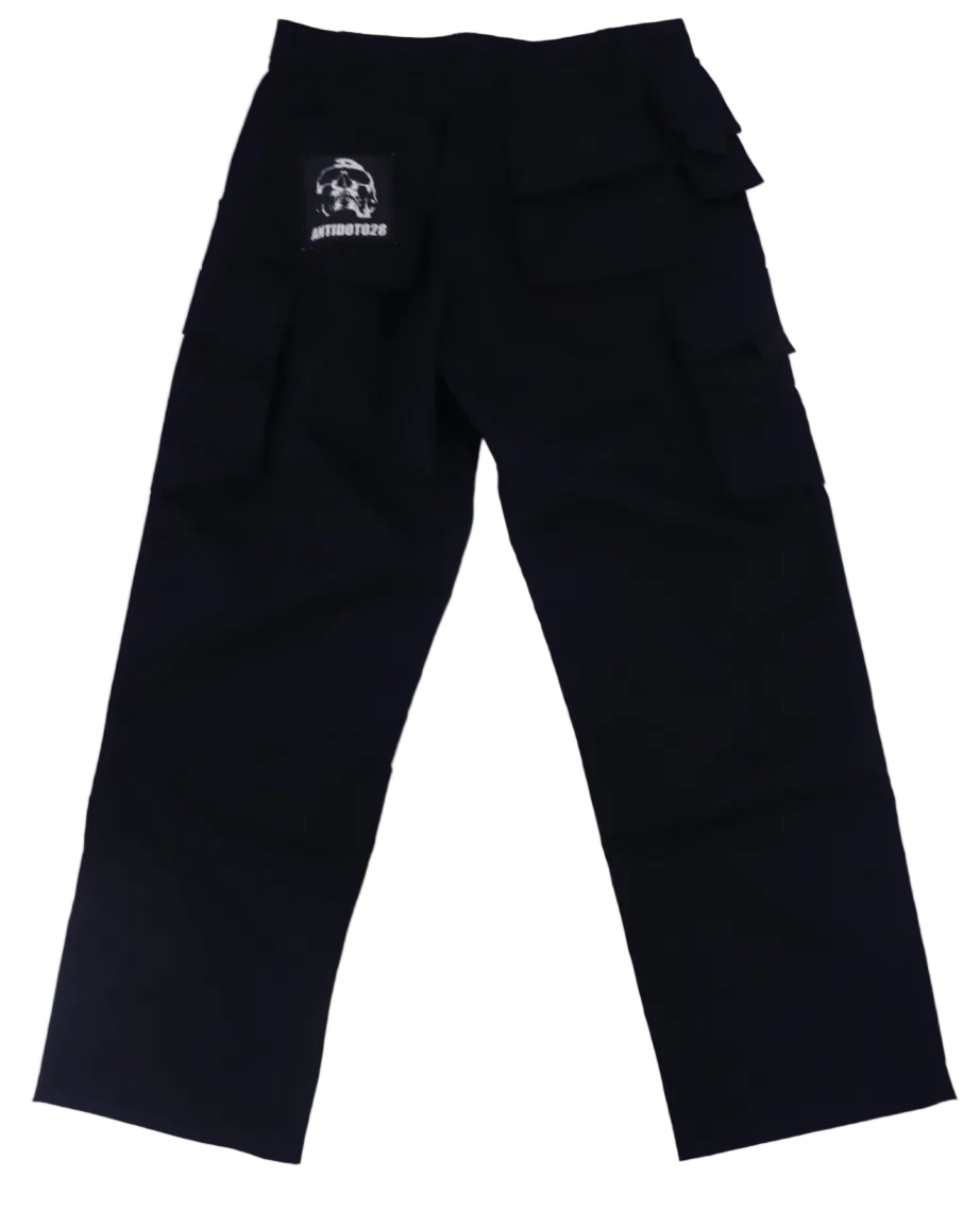 BLACK PATCHED CARGO PANTS