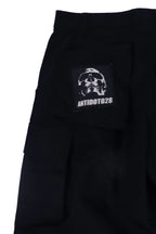 BLACK PATCHED CARGO PANTS