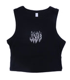 LOVE CROPPED BLACK TANK-TOP