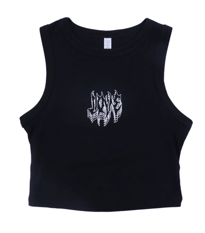 LOVE CROPPED BLACK TANK-TOP