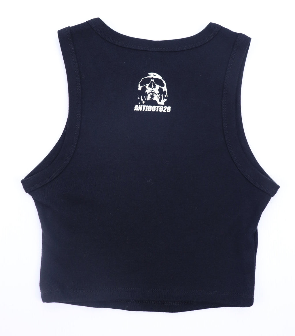 LOVE CROPPED BLACK TANK-TOP