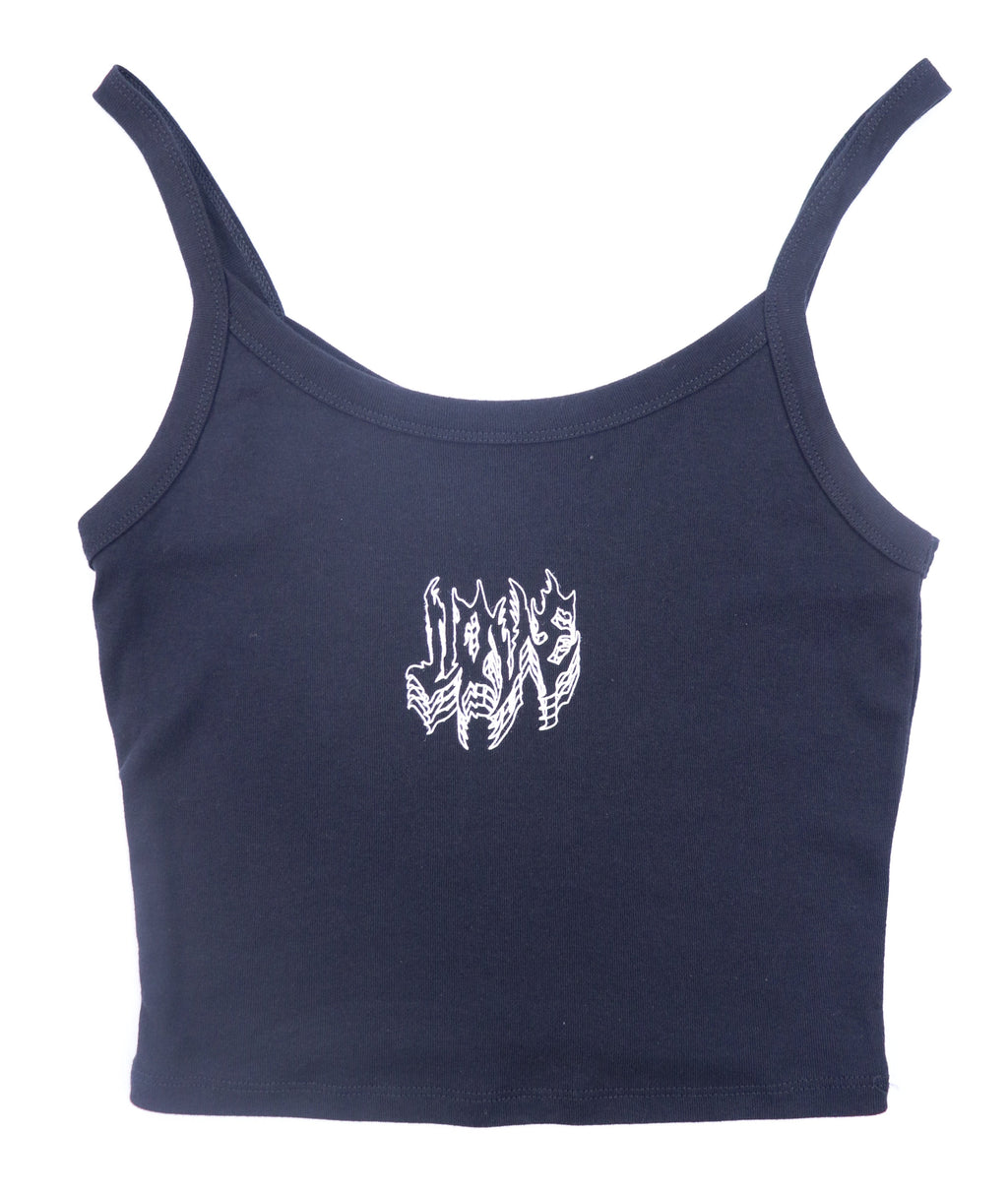 LOVE CROPPED BLACK TANK-TOP