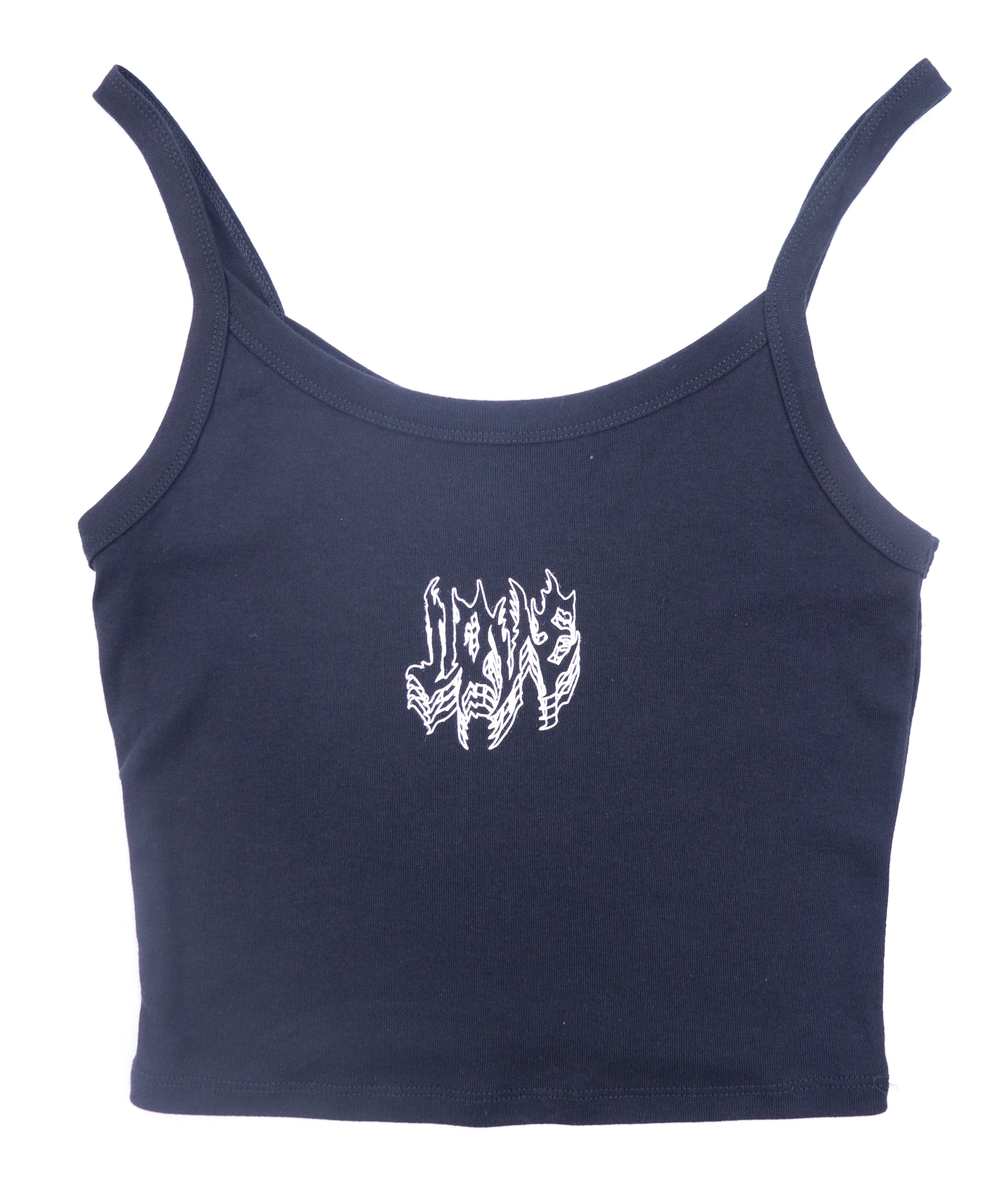LOVE CROPPED BLACK TANK-TOP