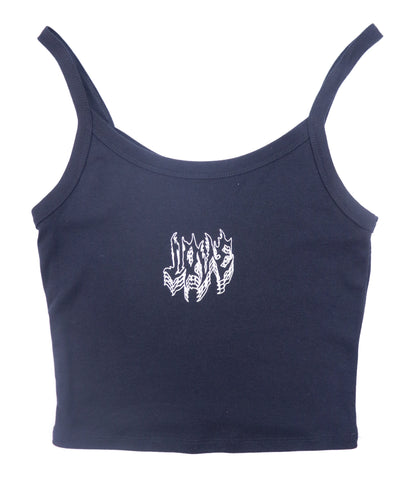 LOVE CROPPED BLACK TANK-TOP