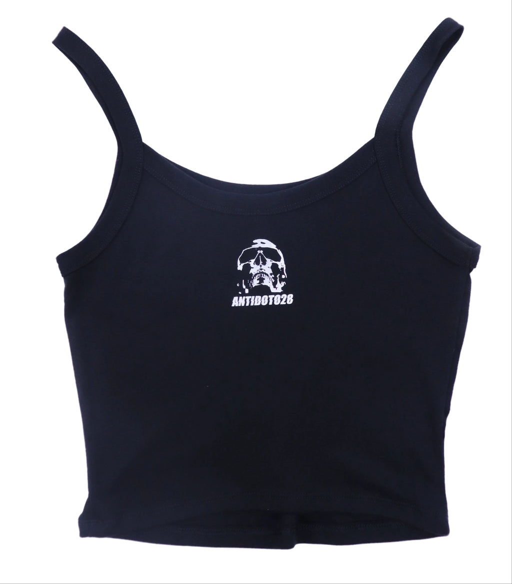 LOVE CROPPED BLACK TANK-TOP