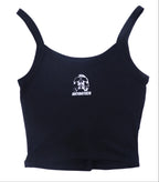 LOVE CROPPED BLACK TANK-TOP