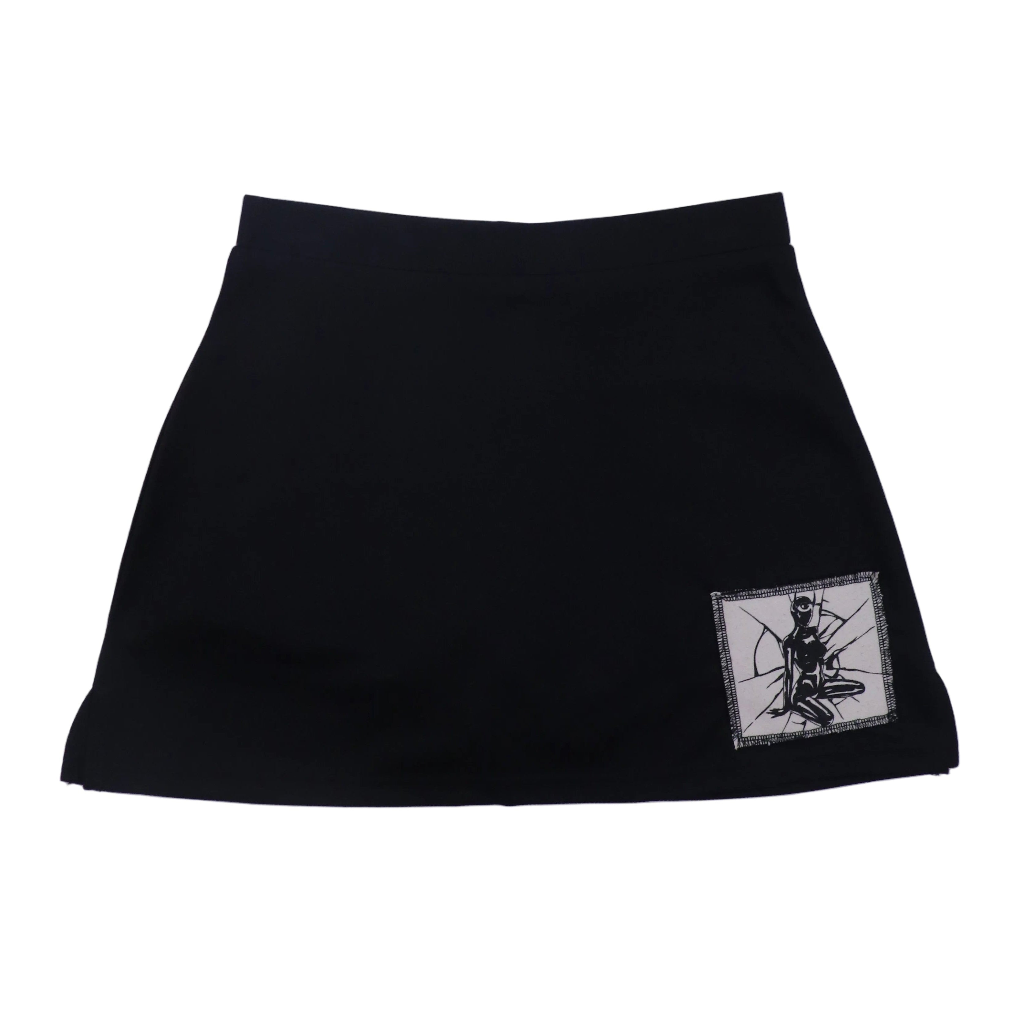 TECHNO POSE BLACK PATCHED SKIRT