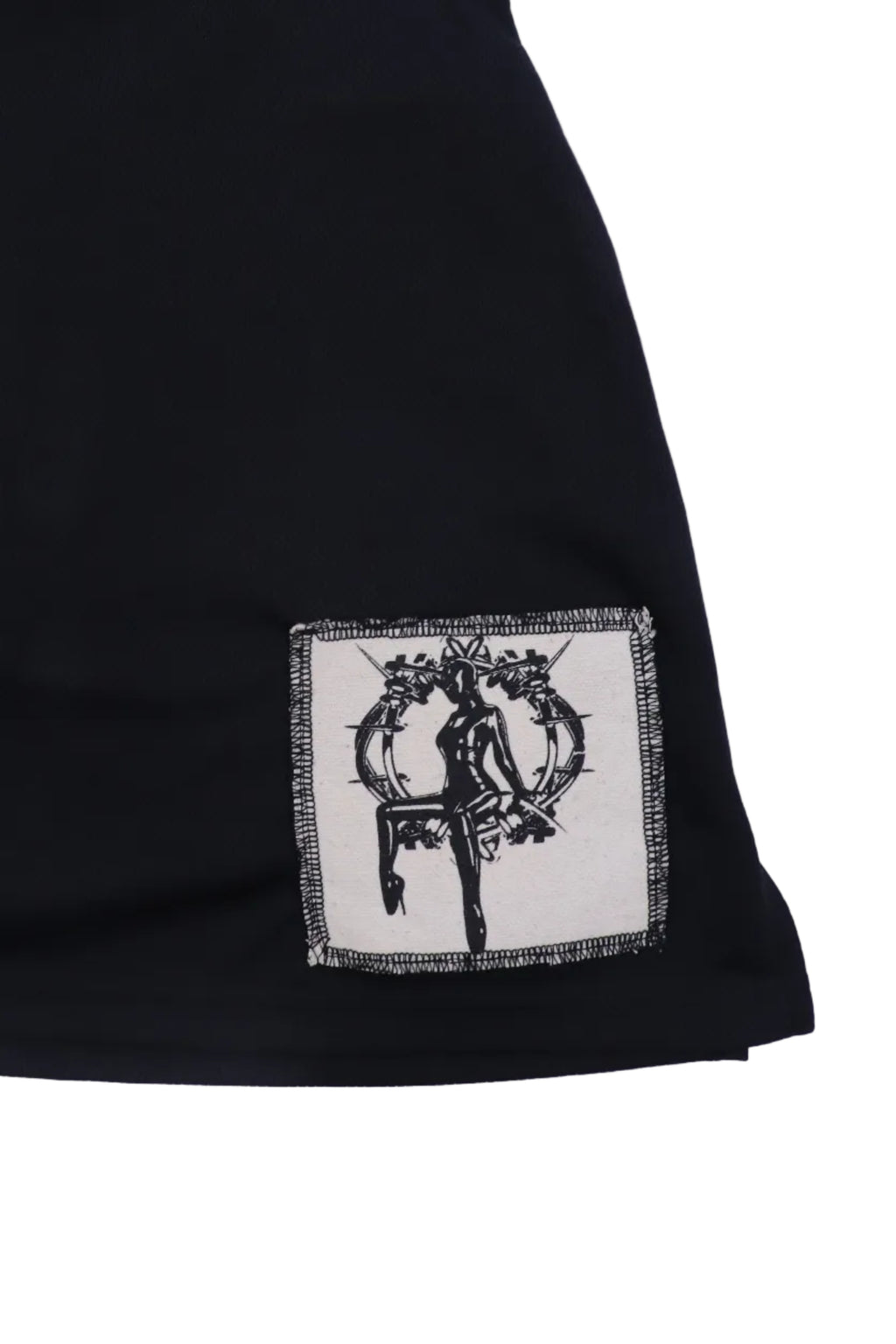 TECHNO POSE BLACK PATCHED SKIRT