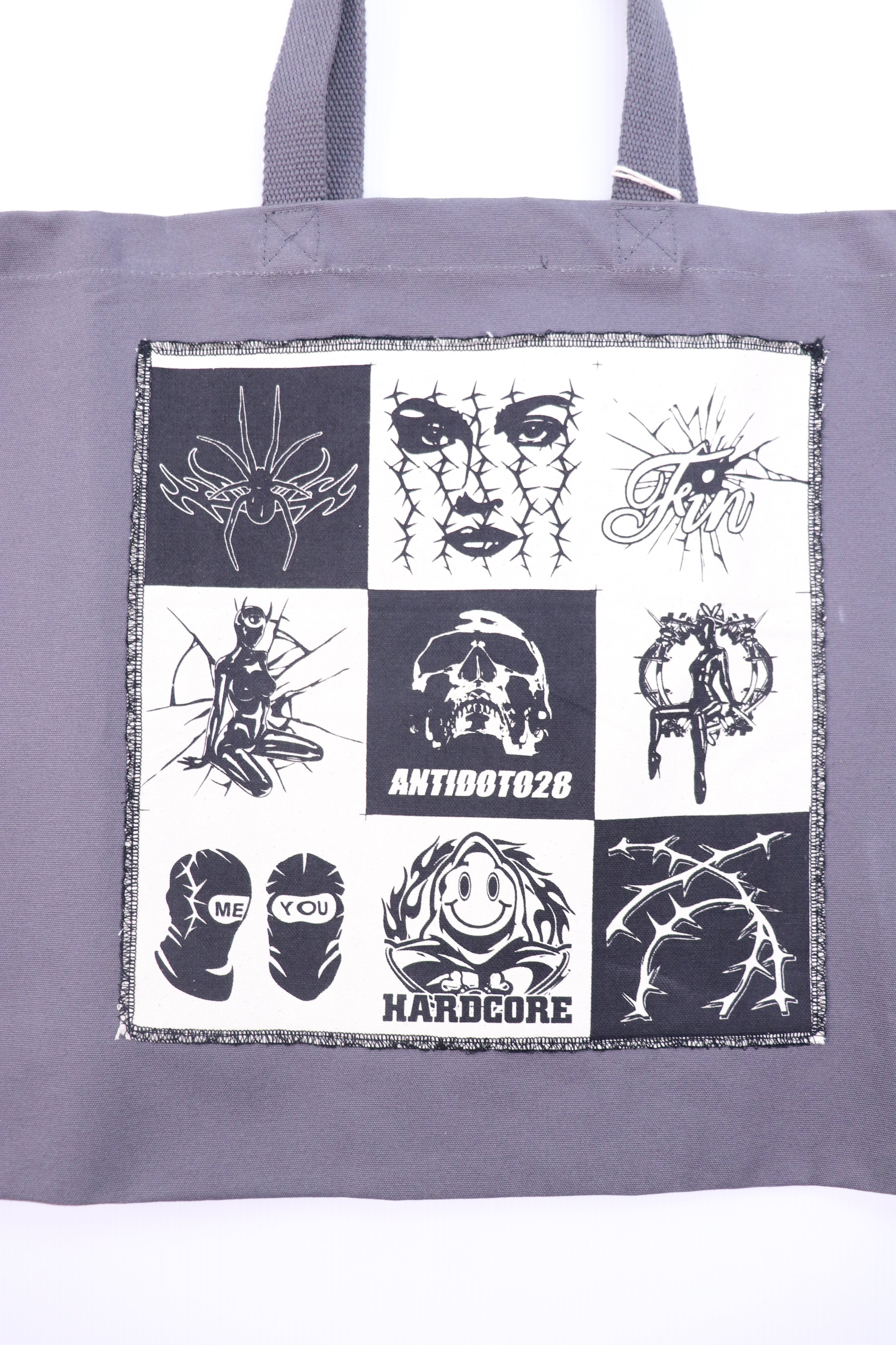 COTTON XXL PATCHED LARGE TOTE BAG