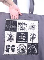 COTTON XXL PATCHED LARGE TOTE BAG