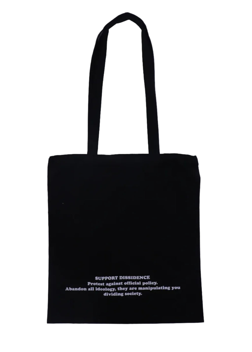 SUPPORT DISSIDENCE BLACK TOTE BAG