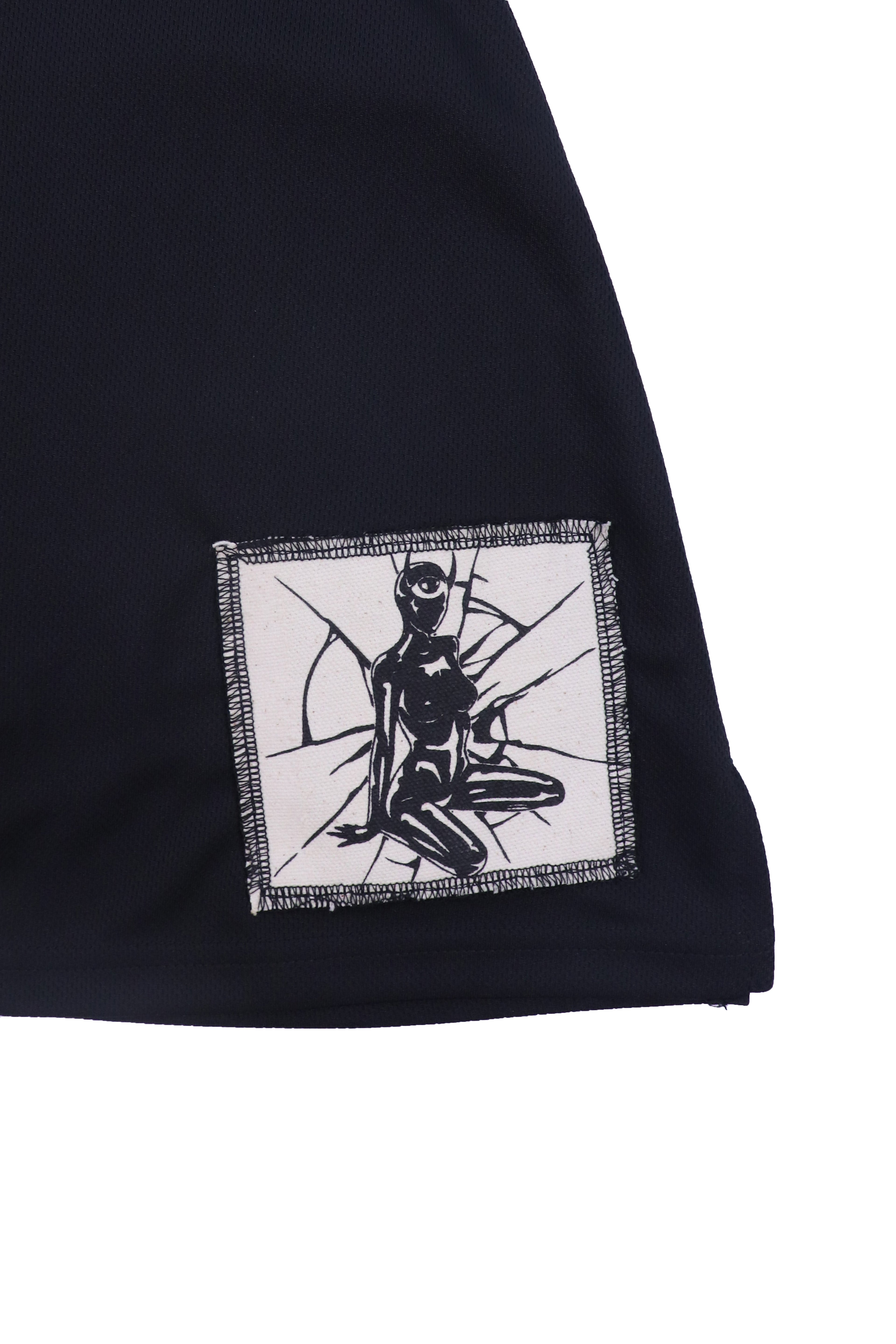 TECHNO POSE BLACK PATCHED SKIRT