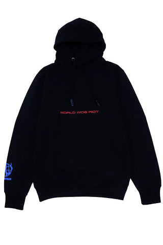 WORLD WIDE RIOT PATCH BLACK HOODIE