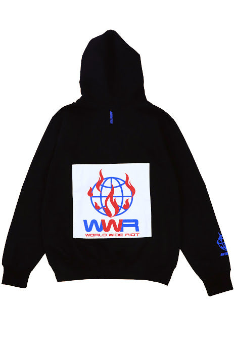 WORLD WIDE RIOT PATCH BLACK HOODIE