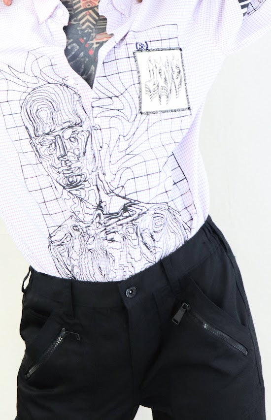 WORKING CLASS BLACK PATCHED CARGO PANTS