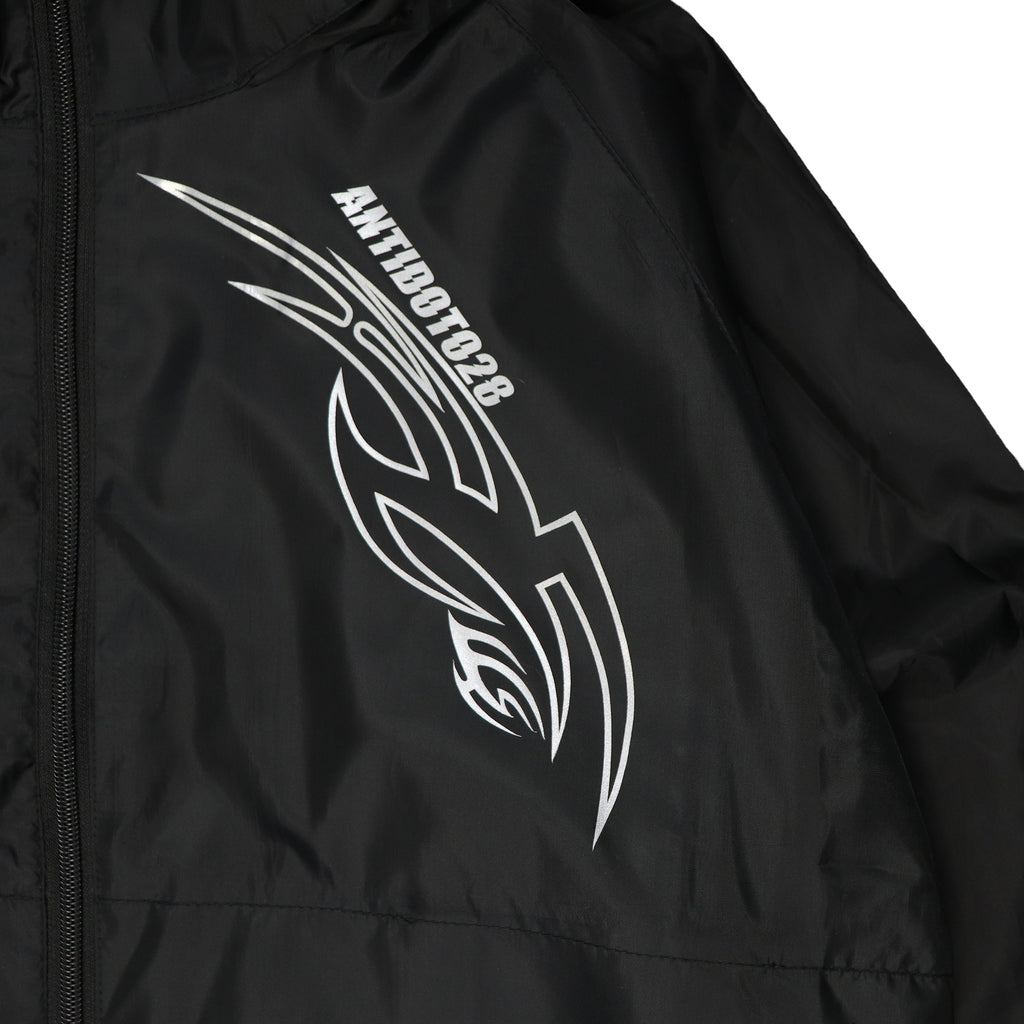 CYBER ATTACK REFLECTIVE BLACK WINDCOAT