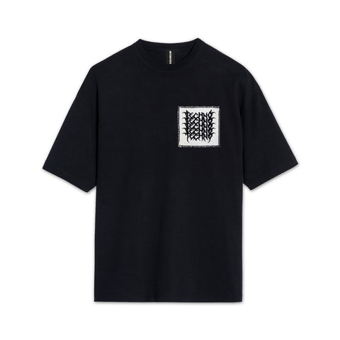 WORKING CLASS TECHNO PATCHED BLACK T-SHIRT