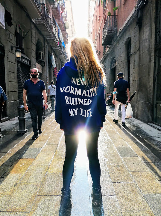 NEW NORMALITY UNISEX BLUE HOODIE