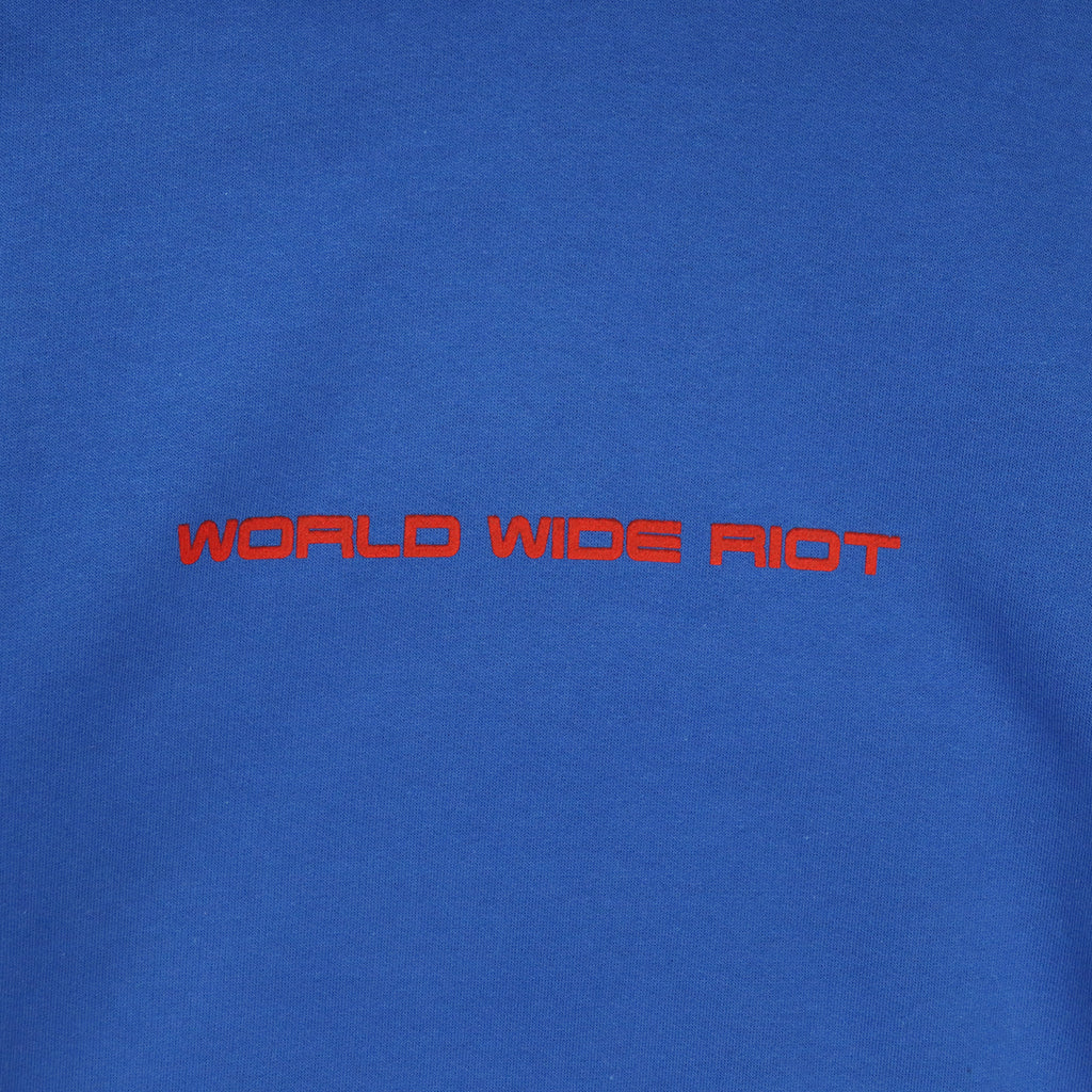 WORLD WIDE RIOT PATCH BLUE HOODIE