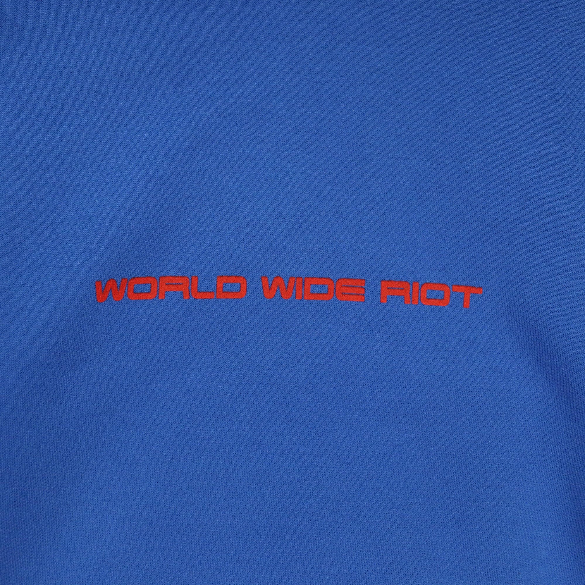 WORLD WIDE RIOT PATCH BLUE HOODIE