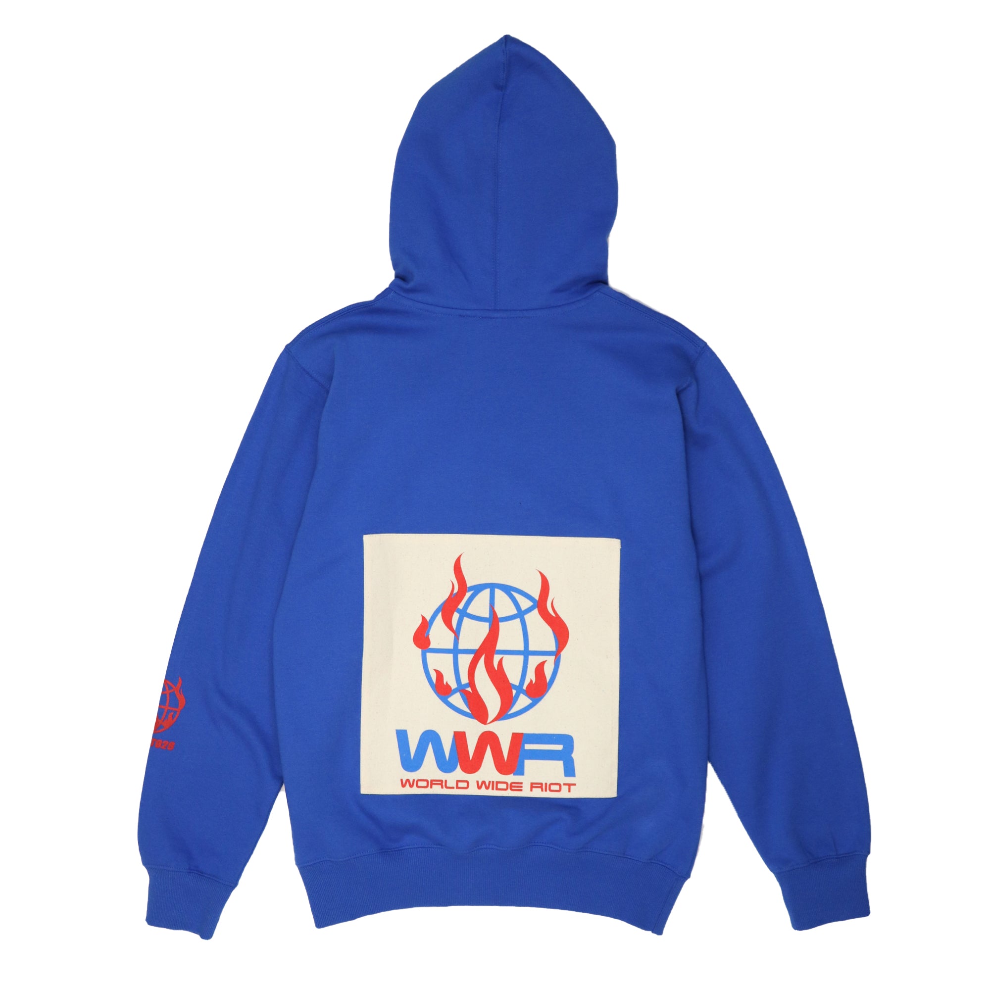 WORLD WIDE RIOT PATCH BLUE HOODIE