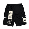 WORKING CLASS BLACK PATCHED TACTICAL SHORTS