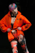 TRIBAL EYES ORANGE WIND COAT