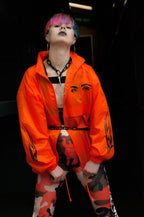 TRIBAL EYES ORANGE WIND COAT