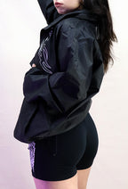 CYBER ATTACK REFLECTIVE BLACK WINDCOAT