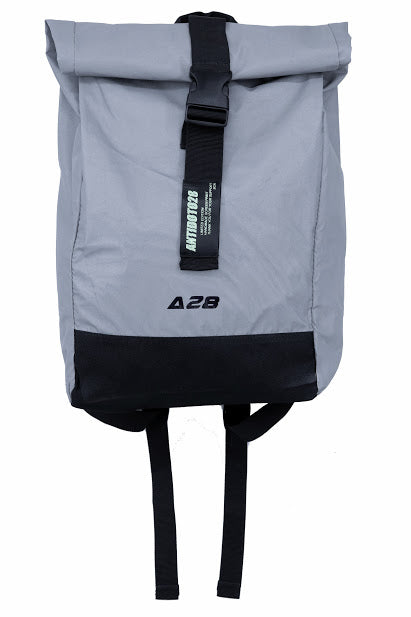 ROLL TOP GRAY REFLEXTIVE BACKPACK