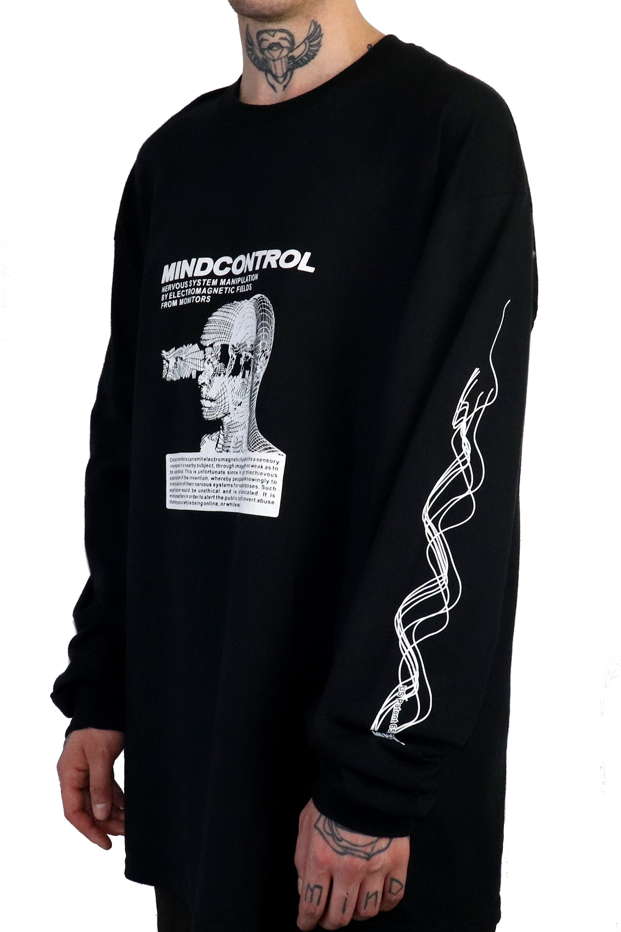 MIND CONTROL LONG SLEEVE T-SHIRT BLACK
