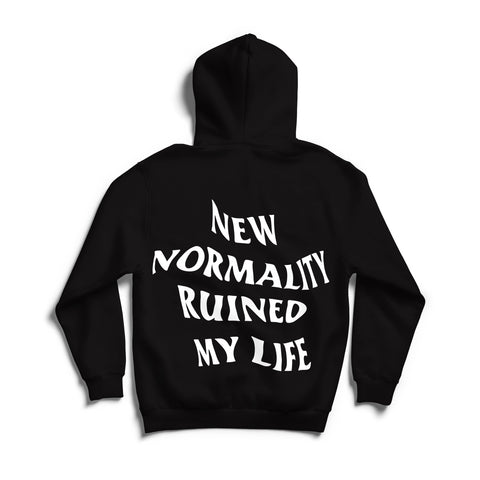 NEW NORMALITY UNISEX BLACK HOODIE