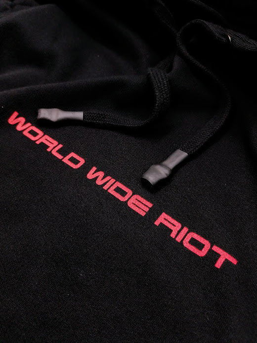WORLD WIDE RIOT PATCH BLACK HOODIE