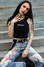 LOGO REFLECTIVE CROP TOP