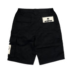 WORKING CLASS BLACK PATCHED TACTICAL SHORTS