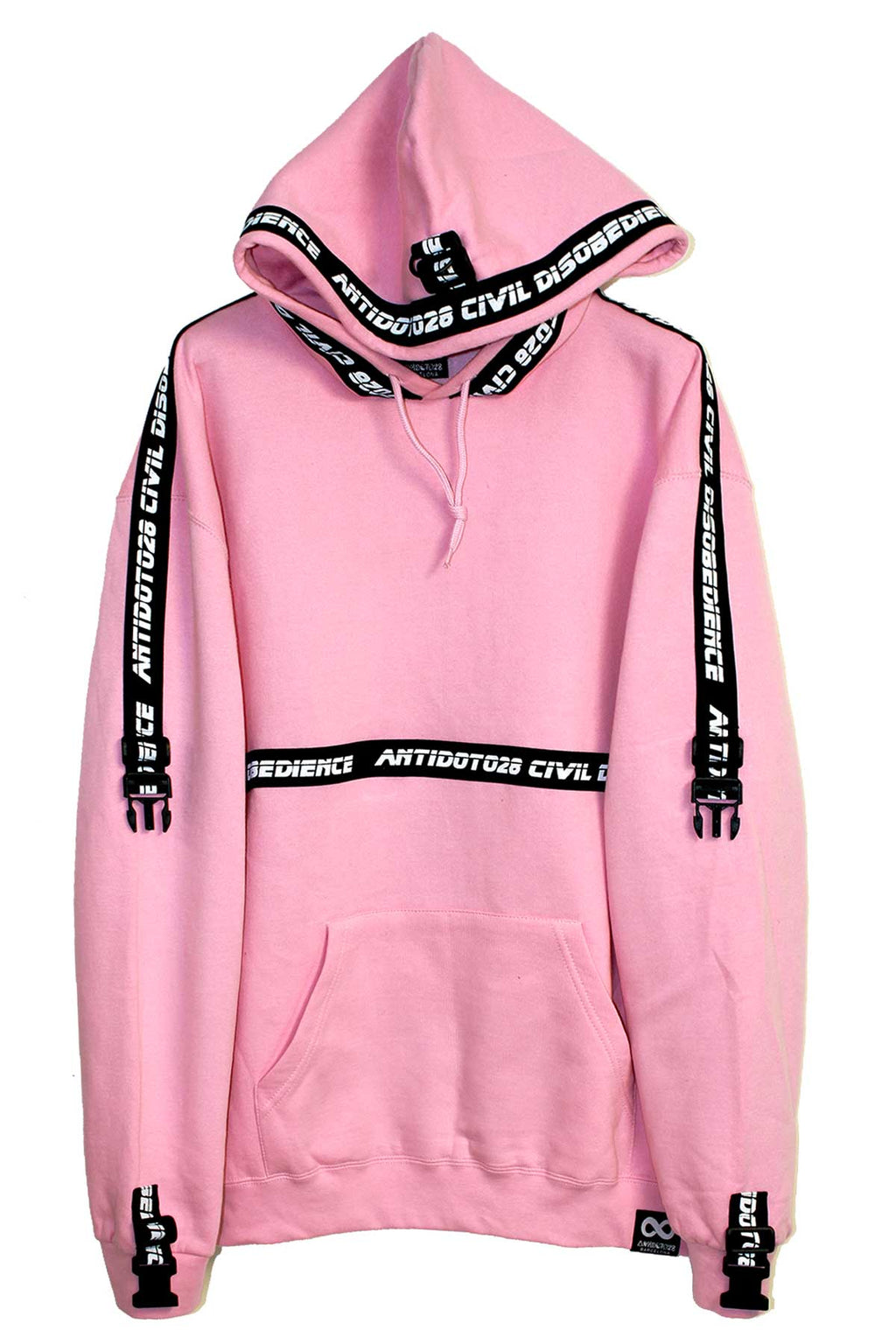 Restraint straps pink hoodie