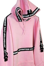 Restraint straps pink hoodie