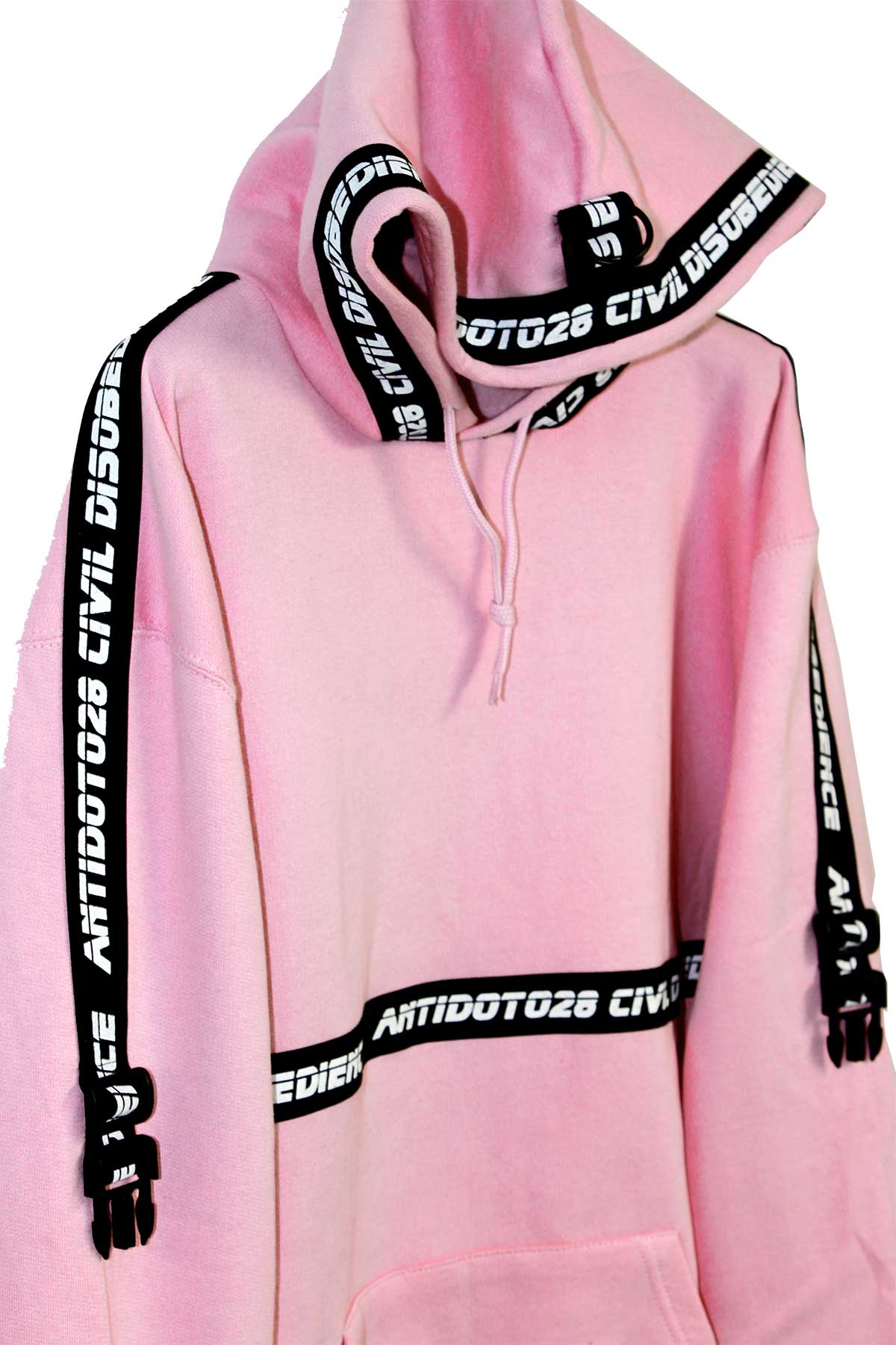 Restraint straps pink hoodie