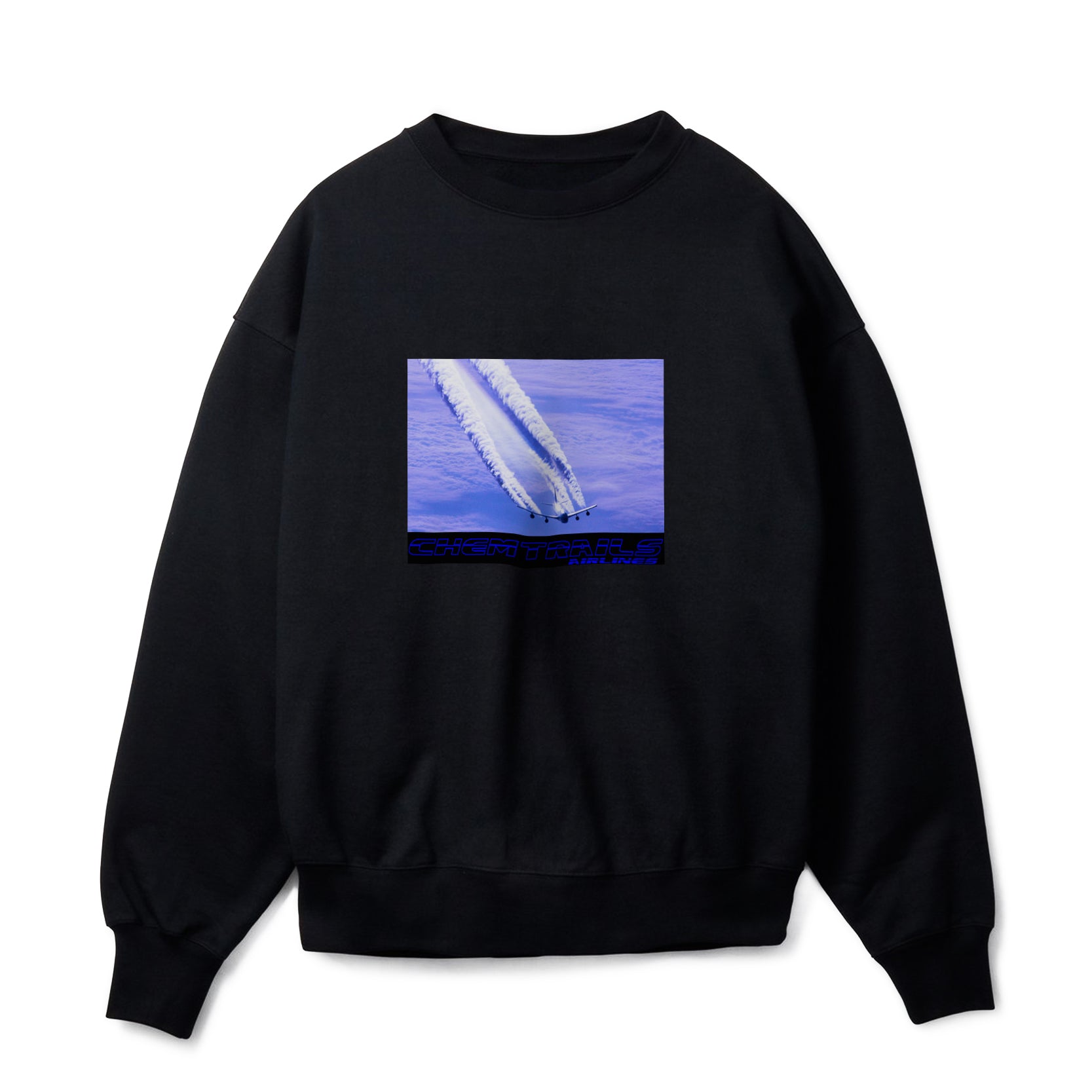 CHEMTRAILS AIRLINES BLACK SWEATSHIRT