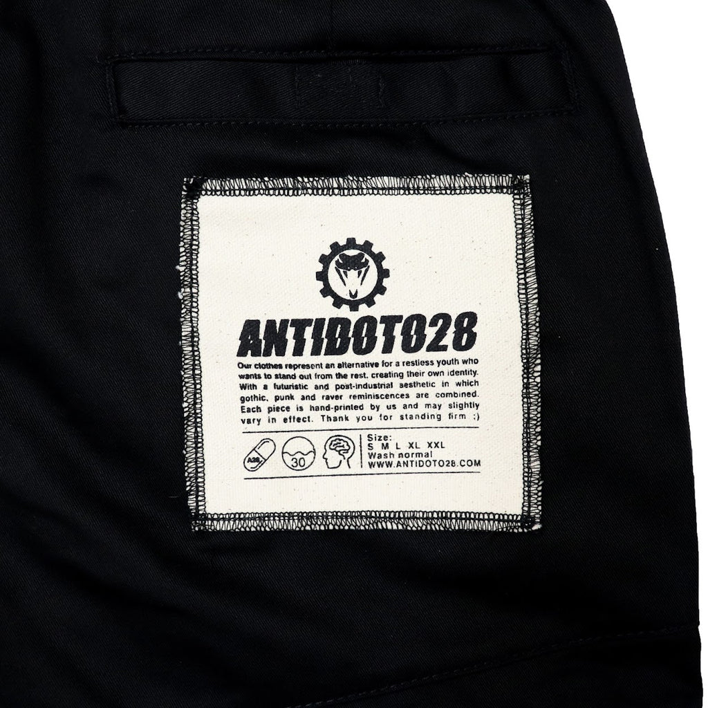 WORKING CLASS BLACK PATCHED CARGO PANTS