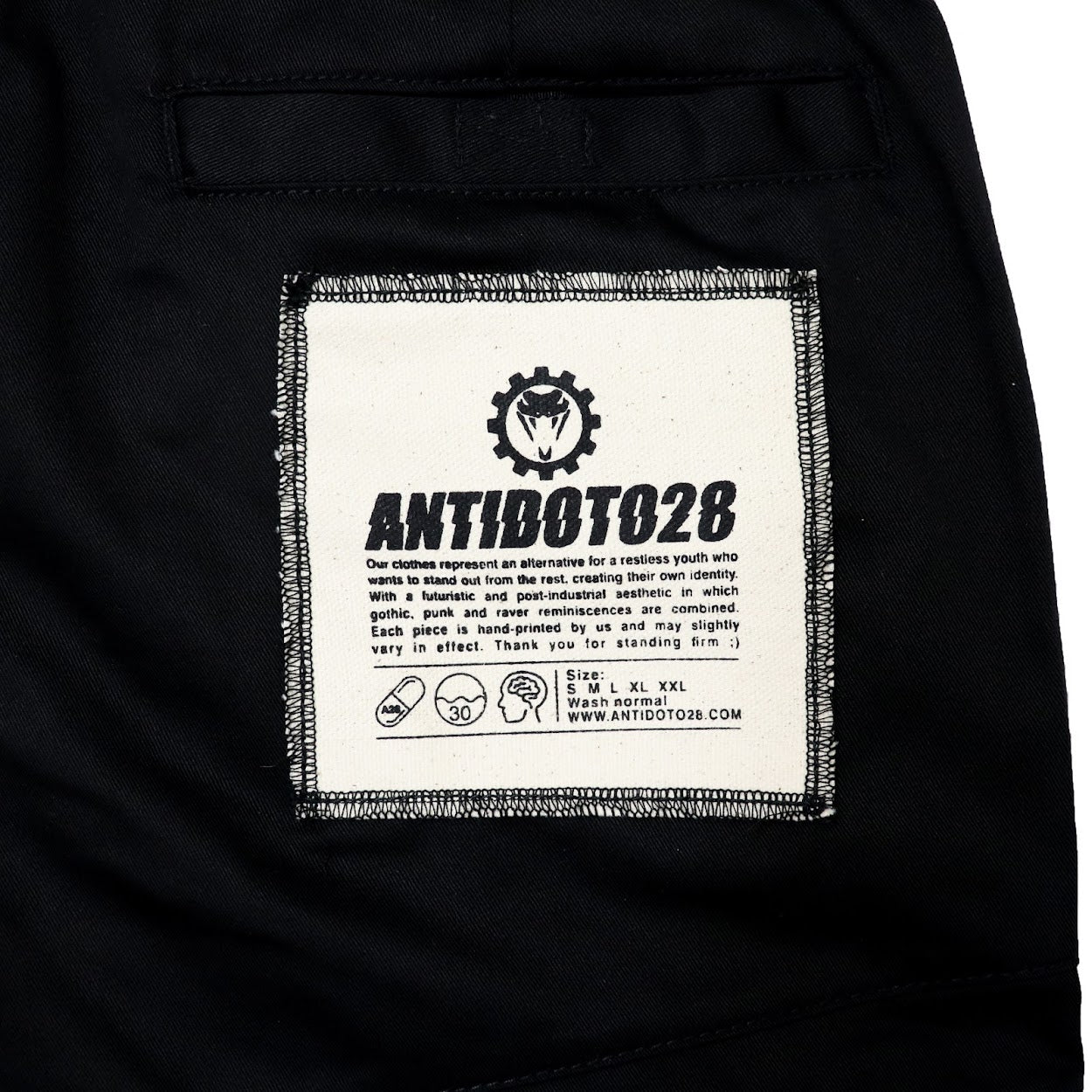 WORKING CLASS BLACK PATCHED CARGO PANTS